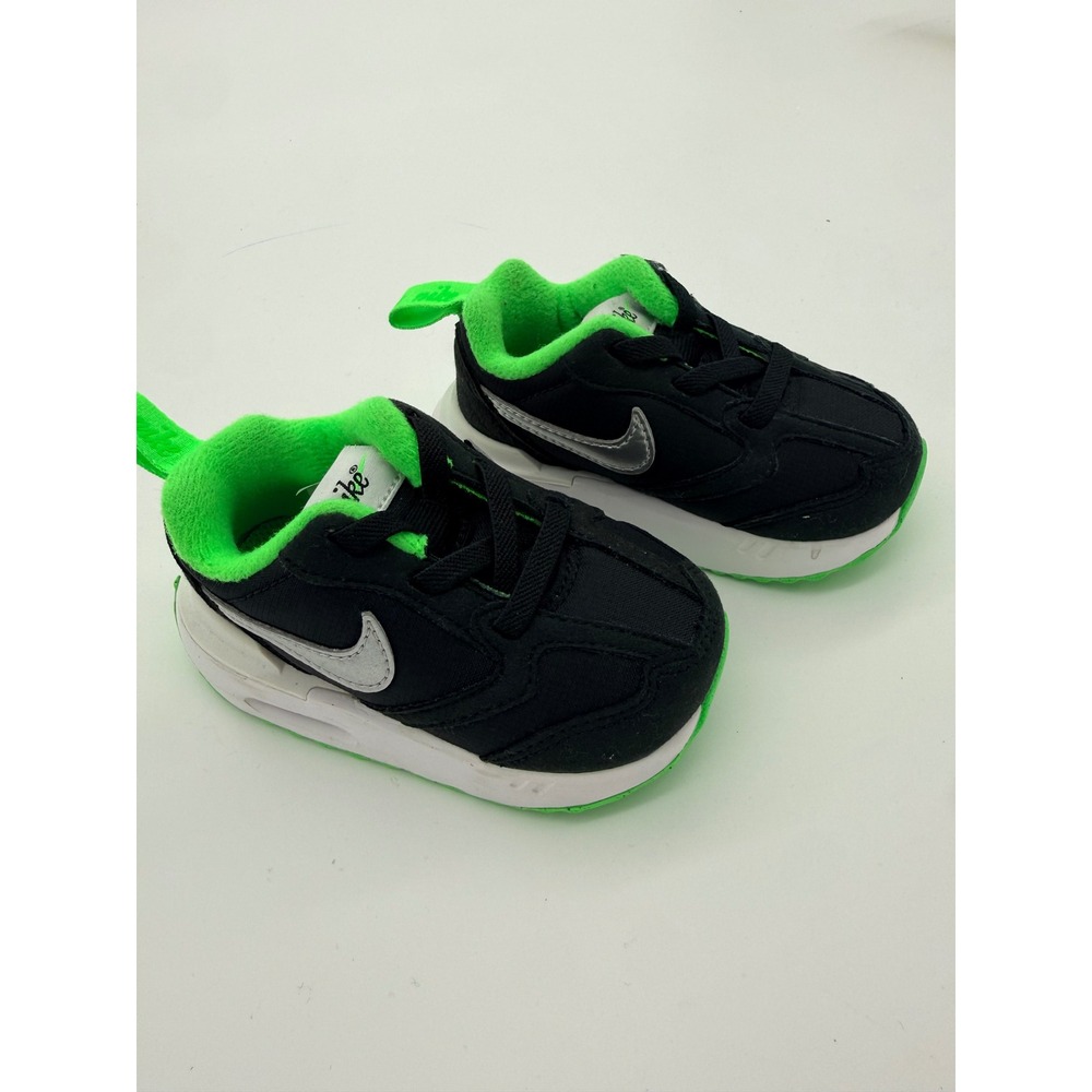 Nike Air Max Dawn Toddler Sneakers Black Neon Green Size 4C
